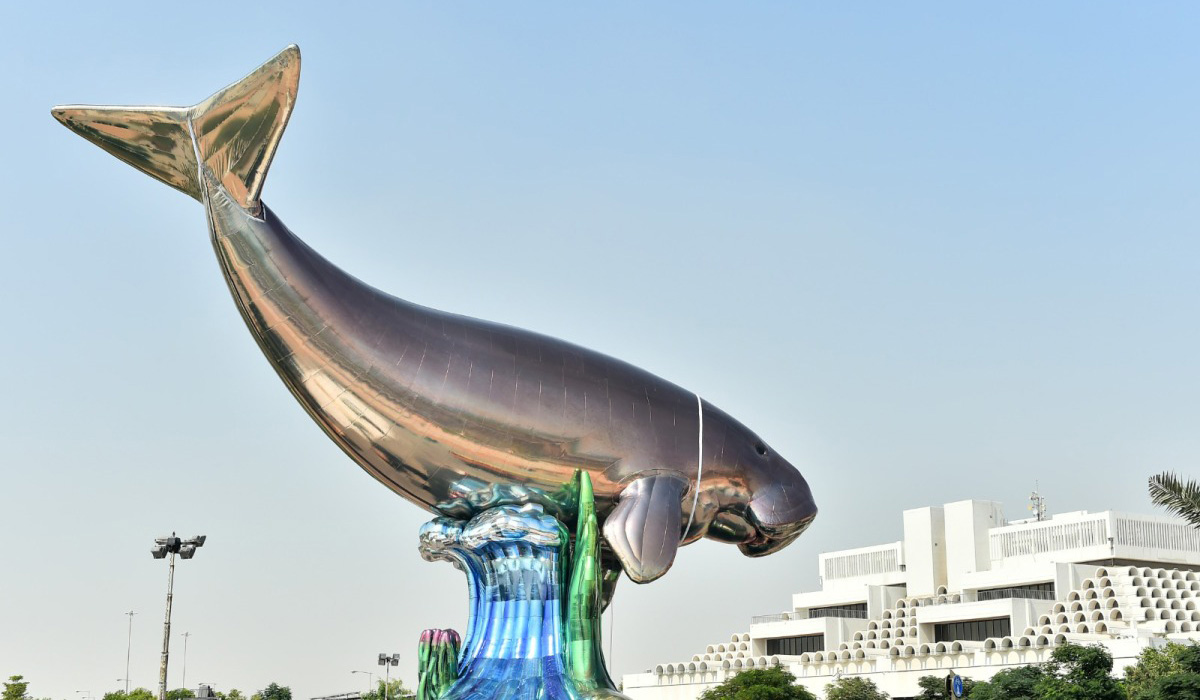 Jeff Koons dugong sculpture draws attention at Corniche